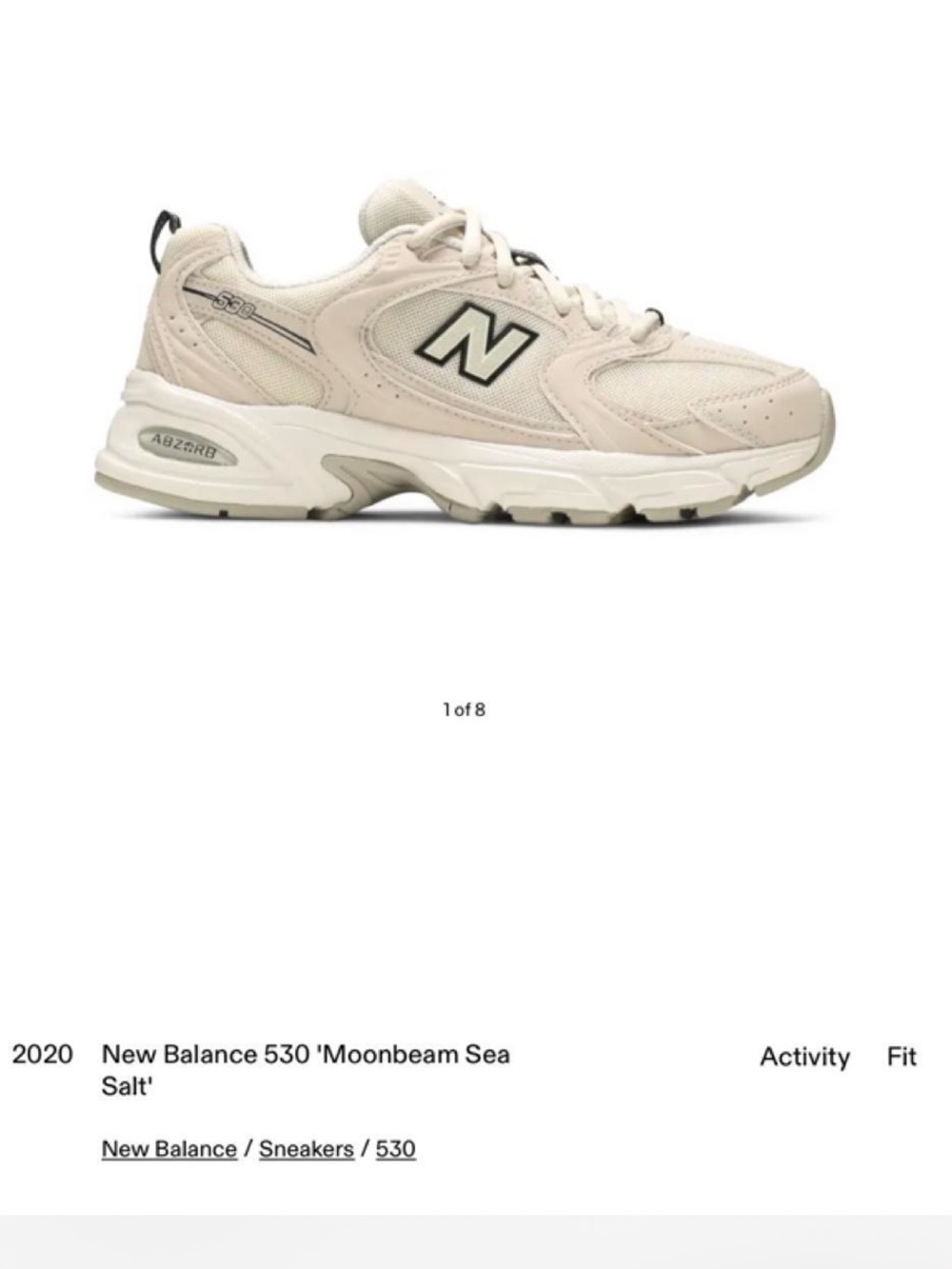 New Balance Kids 530 Sneakers in Sea Salt Cream